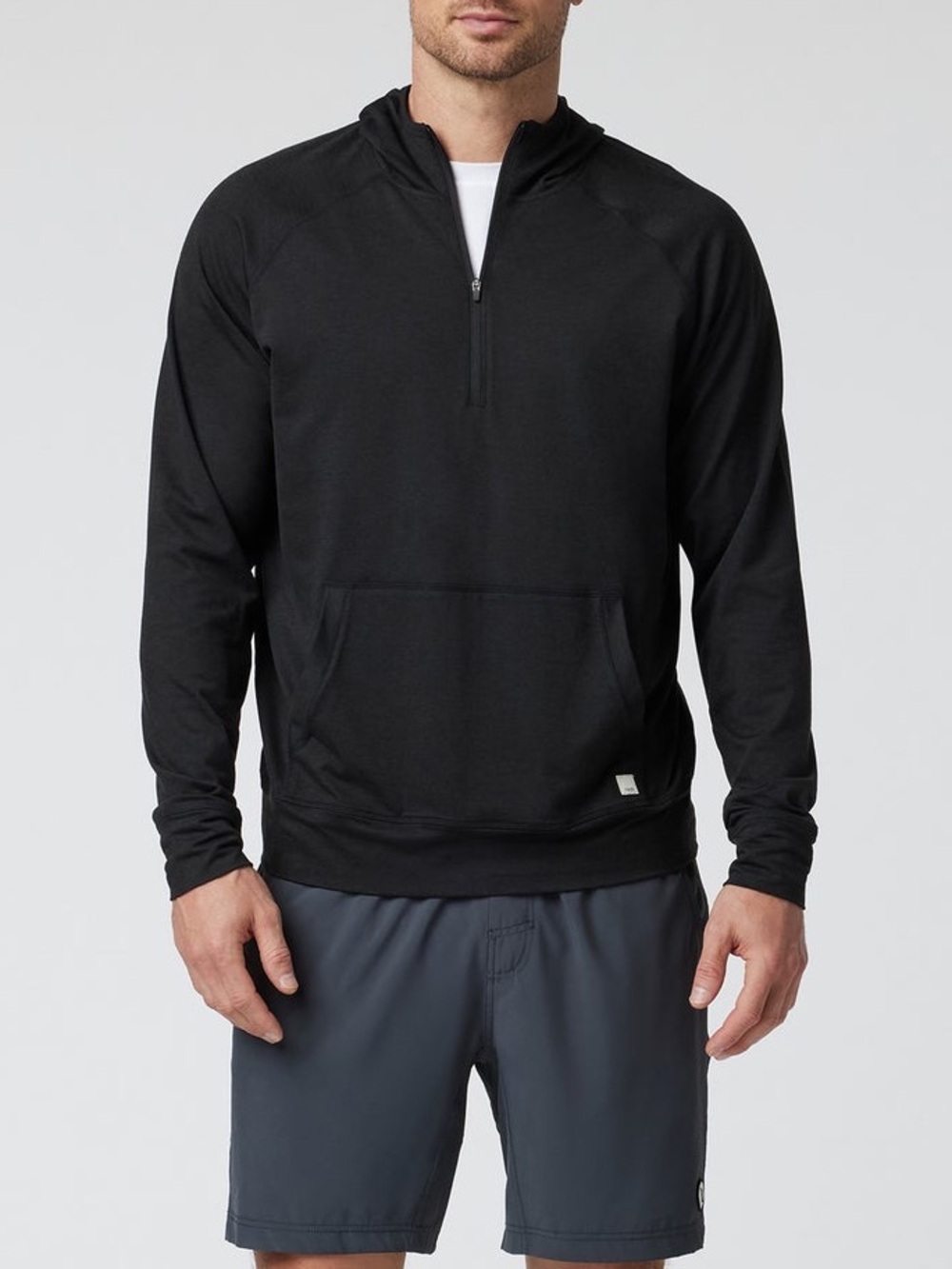 Vuori Ponto Performance Half Zip Hoodie Men’s Medium Black Athletic Active M